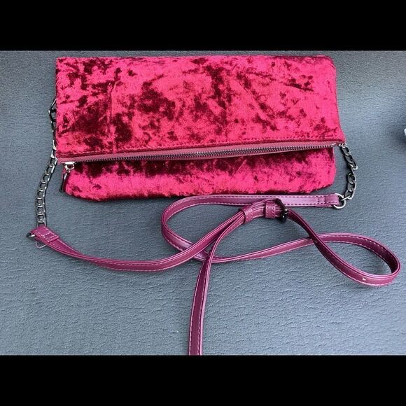 Sole Society Crushed Velvet Convertible Clutch - Picture 1 of 8